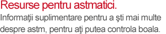 Resurse pentru astmatici - mesaj